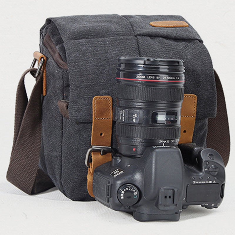 Unisex Waterproof Waxed Canvas DSLR/SLR Bag Case Compact Camera Bag