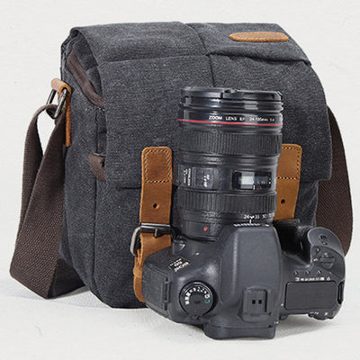 Unisex Waterproof Waxed Canvas DSLR/SLR Bag Case Compact Camera Bag