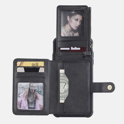 Multi-Slot Leather Wallet Case for iPhone Samsung