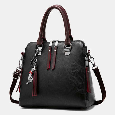 Handbags Purses for Women Vegan Leather Top-Handle Shoulder Bag with Zipper