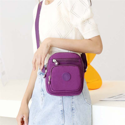 Lightweight Small Solid Color Crossbody Bag Multi-Pocket Cell Phone Purse
