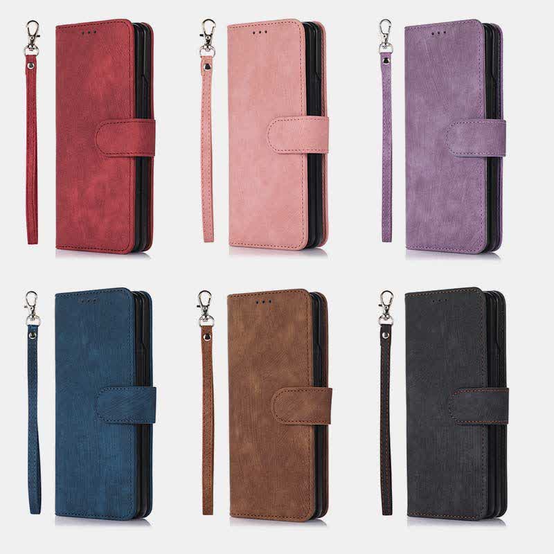 Wallet Case for Galaxy Z Fold 5/4/3 with S Pen Holder Crossbody Strap