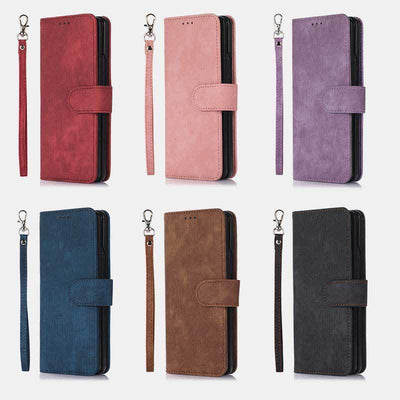 Wallet Case for Galaxy Z Fold 5/4/3 with S Pen Holder Crossbody Strap