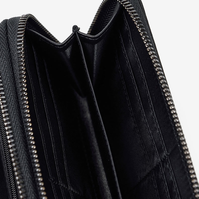 Long Wallet For Men Genuine Leather Retro Casual Clutch