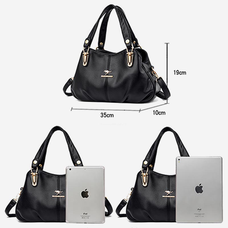 Women's Leather Handbag Multi-Compartment Tote Crossbody Shoulder Bag ...