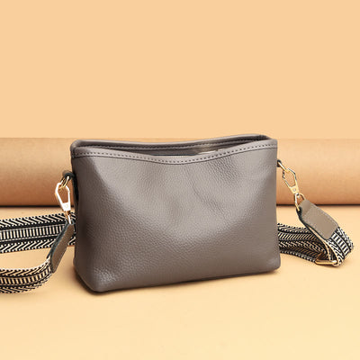 Crossbody Bag For Women Solid Color Lychee Pattern Leather Bag