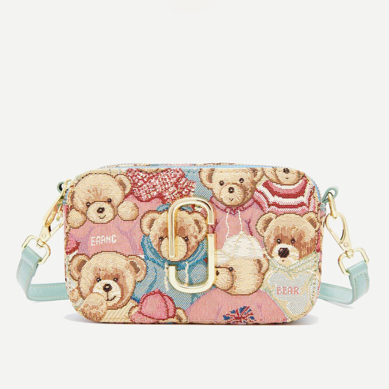 Women Girls Cute Bear Shoulder Bag Mini Crossbody Bag Purse