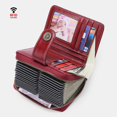 RFID Elegant Bifold Wallet Large Capacity Card Holder
