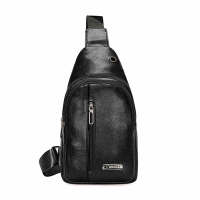 Leather Crossbody Sling Bag Backpack with Adjustable Strap for Outdoor Travel