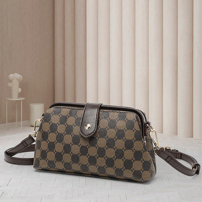 Crossbody Bag For Women Business Vintage Mixed Color Clip Bag