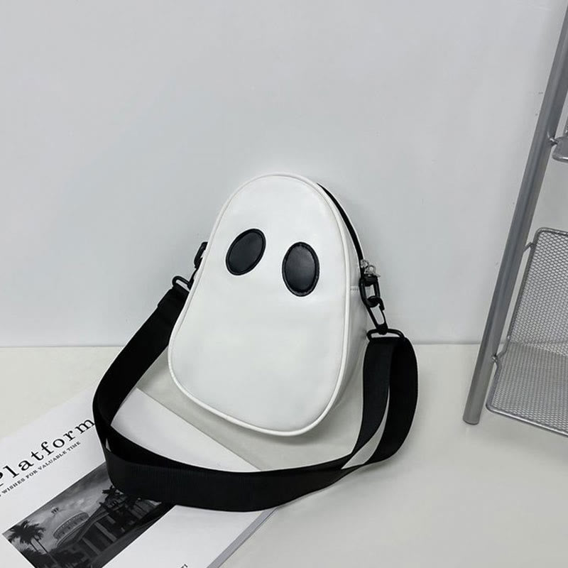 Crossbody Bag For Outdoor Funny Faceless Pattern Leather Pack