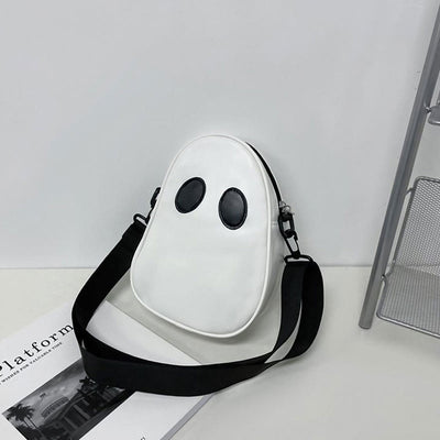 Crossbody Bag For Outdoor Funny Faceless Pattern Leather Pack