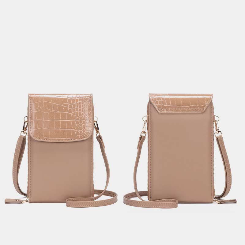 Womens Slim Lightweight Leather Crossbody Phone Bag Credit Card Holder