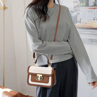 Top-Handle Bag For Women Vintage Square Daily Shopping Crossbody Bag