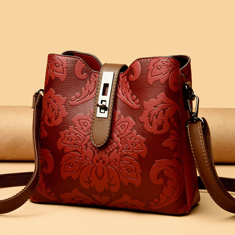 Vegan Leather Bucket Bag Women Elegant Dating Crossbody Bag