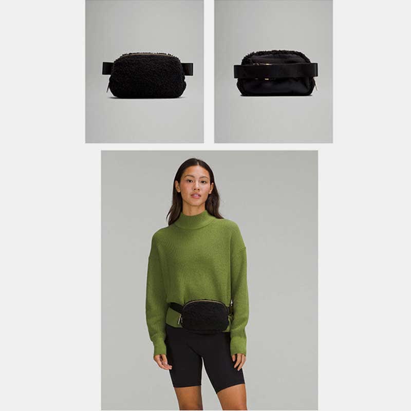 Lightweight Waist Bag for Women Men Soft Warm Plush Sling Bag