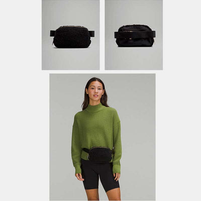 Lightweight Waist Bag for Women Men Soft Warm Plush Sling Bag