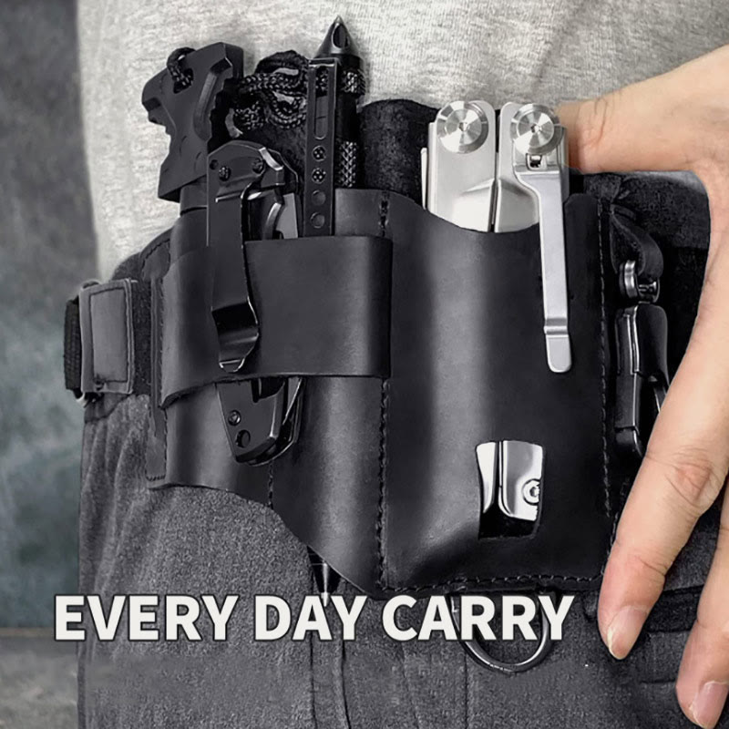 Leather Multitool Sheath For Men EDC Durable Belt Wear