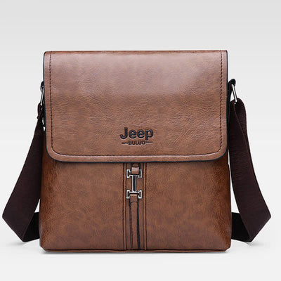 Vintage Leather Messenger Shoulder Crossbody Bag for Men Work Business