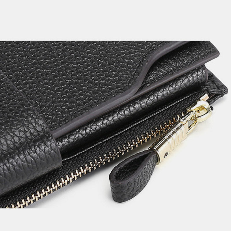RFID Retro Large Capacity Long Purses With Zipper Pocket