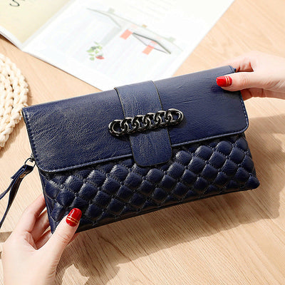 Plaid Pattern Quilted Ladies Shoulder Purse Multifunctional Wallet Handbag