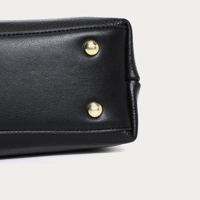 Retro Top Handle Bag For Women Lychee Pattern Leather Bag