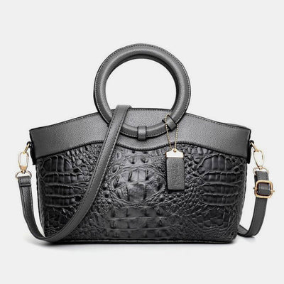 Large Capacity Vintage Embossing Crossbody Bag Top-Handle Bag