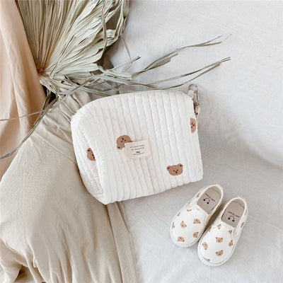 Embroidery Cotton Baby Diaper Bag Organizer Pouch Travel Mommy Bag