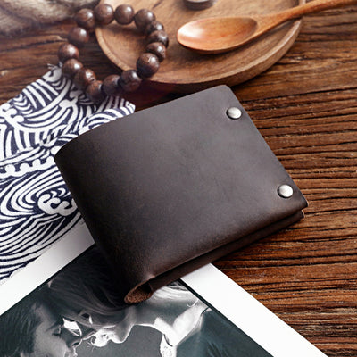 Vintage  Rivet Genuine Leather Wallet