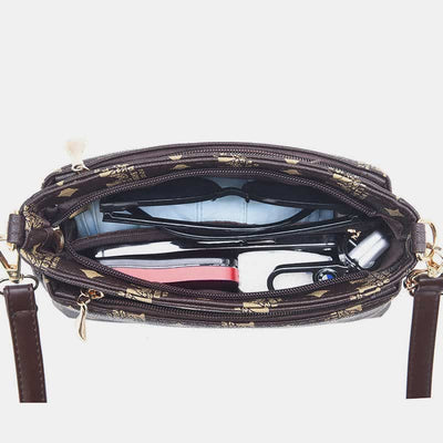 Women Crossbody PU Leather Classic Printing Handbag Satchel Shoulder Bag