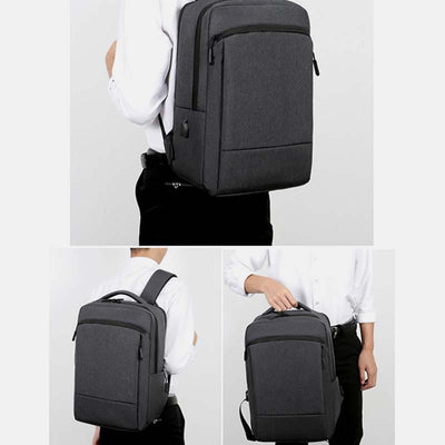 Large Capacity Lightweight Waterproof Expandable Business Backpack With USB Charging Port