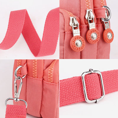 Functional Multi Pocket Crossbody Bag Women Lightweight Shoulder Bag Purse
