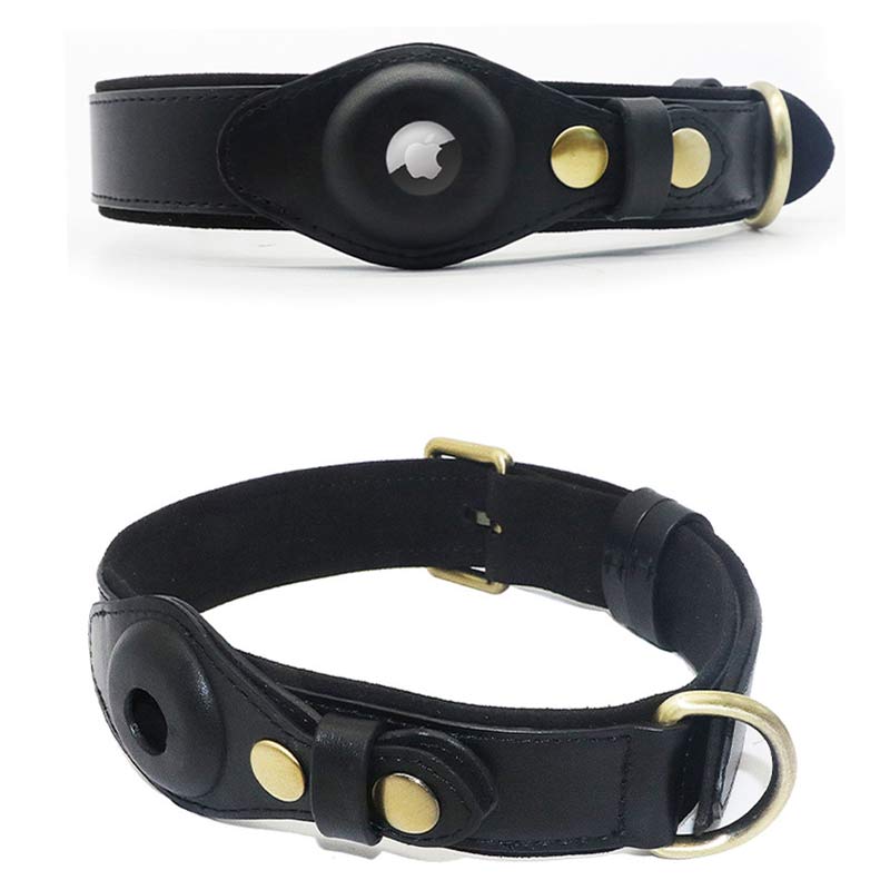 Airtag Leather Pet Collar Airtag Holder