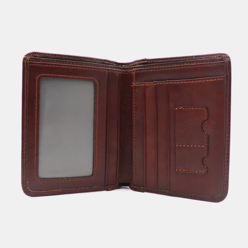 Men's Genuine Leather RFID Blocking Front Pocket Wallet Card Holder
