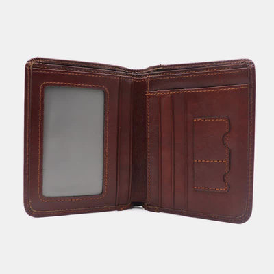 Men's Genuine Leather RFID Blocking Front Pocket Wallet Card Holder