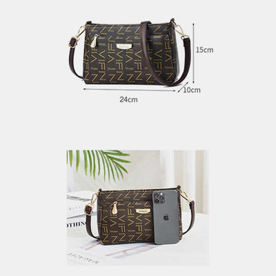 Women Crossbody PU Leather Classic Printing Handbag Satchel Shoulder Bag