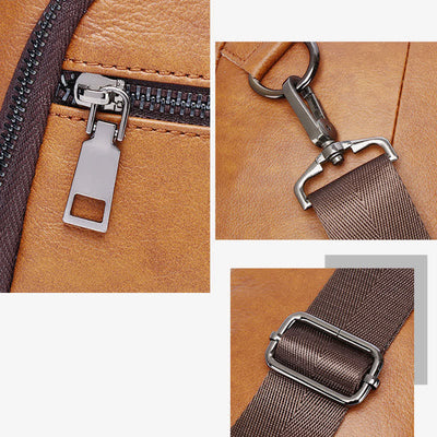 Genuine Leather Sling Bag Crossbody Backpack for Men Hiking Travel Daypack