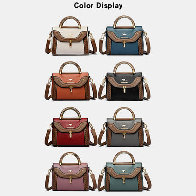 Elegant Dating Handbag For Women Buckle Leather Square Crossbody Bag