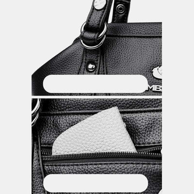 Shoulder Bag for Women Vegan Leather Tote Handbag with Zipper Closure