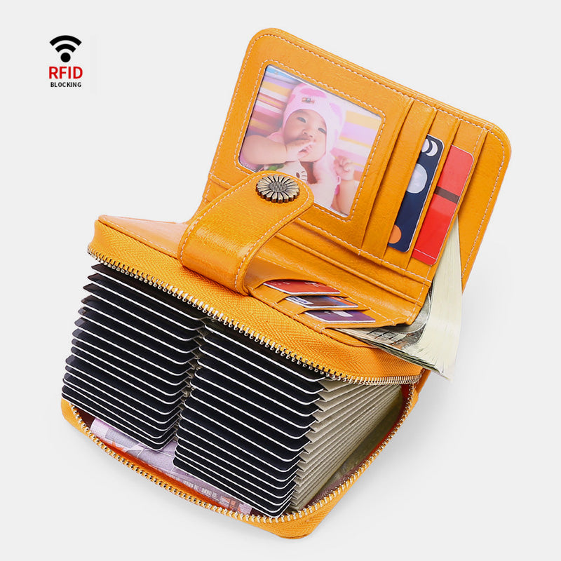 RFID Elegant Bifold Wallet Large Capacity Card Holder