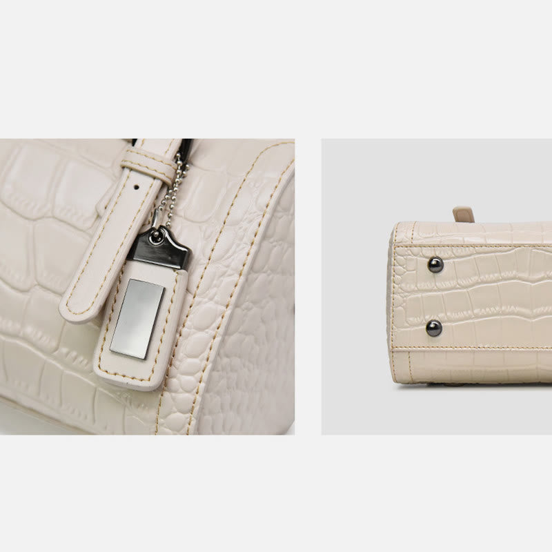 Crocodile Print Leather Handbag Business Commutor Women Crossbody Bag
