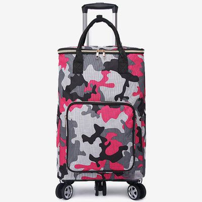 Collapsible Shopping Cart For Women Portable Tinfoil Preservation Rollig Tote