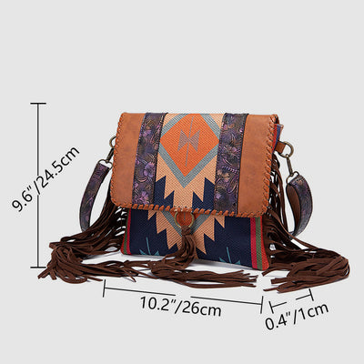 Crossbody Bag For Women Vintage Tassel Large Capacity Shopping Bag
