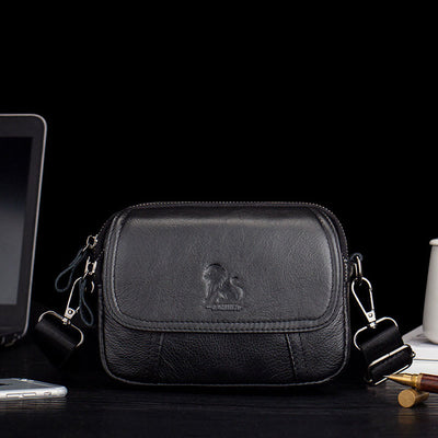 Waist Bag For Men Genuine Leather Horizontal Multi-Functional Phone Bag