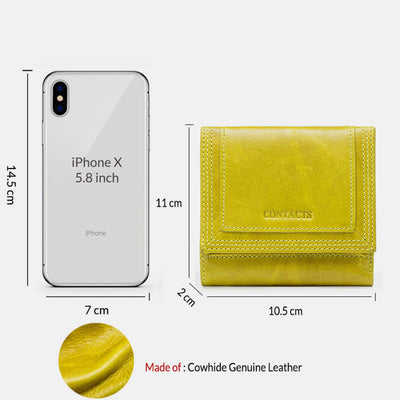 Multifunctional Genuine Leather Short Wallet