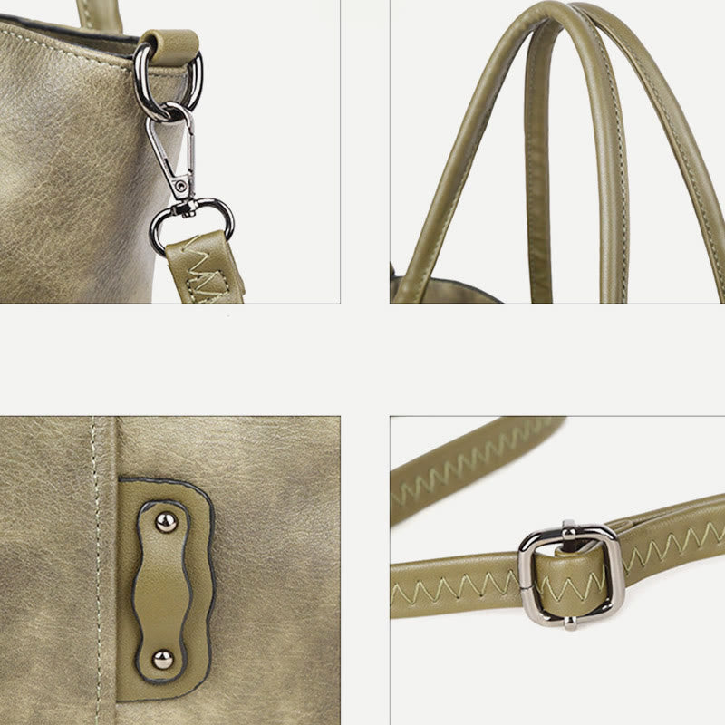 Tote Bag for Women Vintage Large Capacity PU Leather Handbag