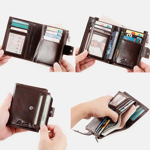 RFID Large Capacity Multi Card Leather Wallet