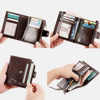 RFID Large Capacity Multi Card Leather Wallet