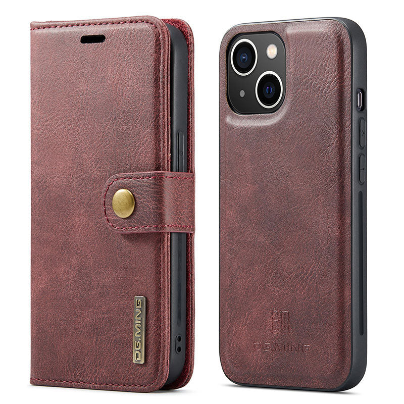 Magnetic Wallet Case for iPhone 13 Pro Max Multi Model Handmade PU Leather