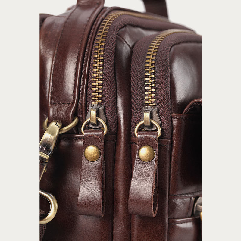 Messenger Bag For Men Business Small Portable Leather Crossbody Bag